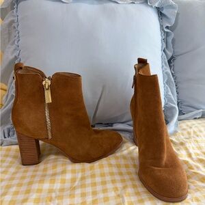 Nine West Tan Suede Heeled Boots